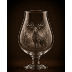 Kludde - Brasserie - Verre Tulipe Grand Cerf des Rouages - 50 cl – Verre à bière collector gravé