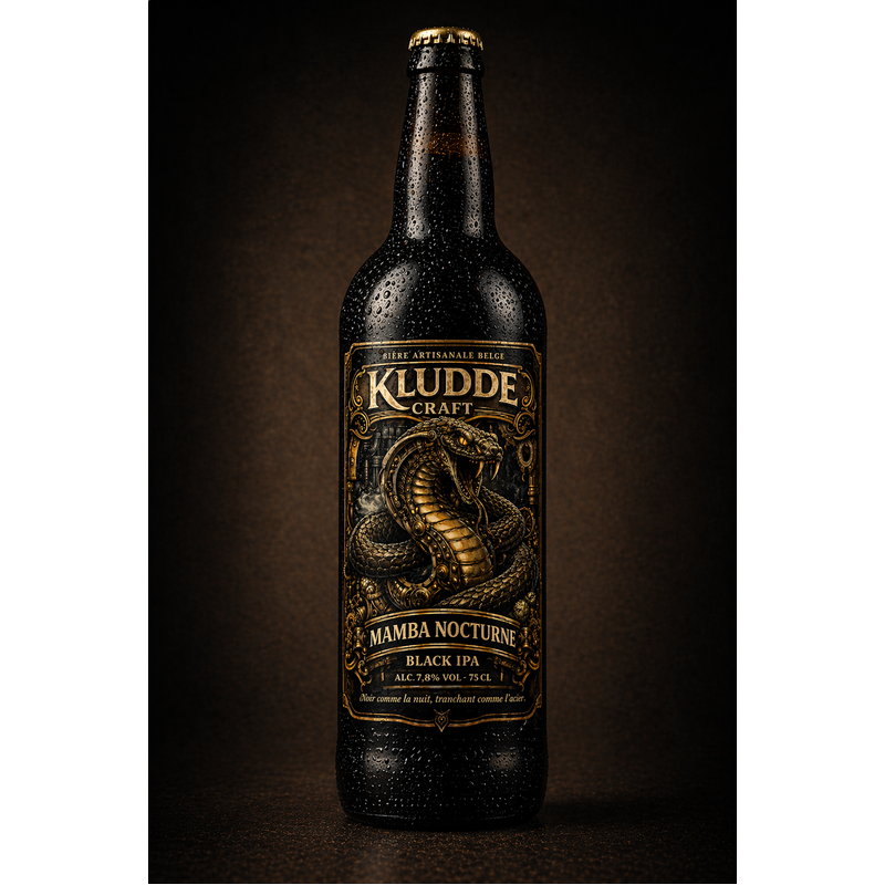 Kludde - Brasserie - Black Mamba - Black IPA - 75cl – Bière artisanale belge 7,8%