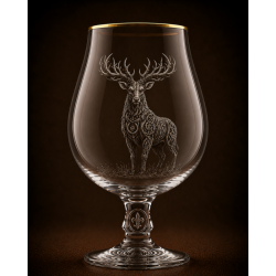 Kludde - Brasserie - Verre Calice Belge Grand Cerf des Rouages - 50 cl – Verre à bière collector gravé